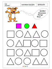 okul öncesi çocuklar için şekil kavram çalışmaları